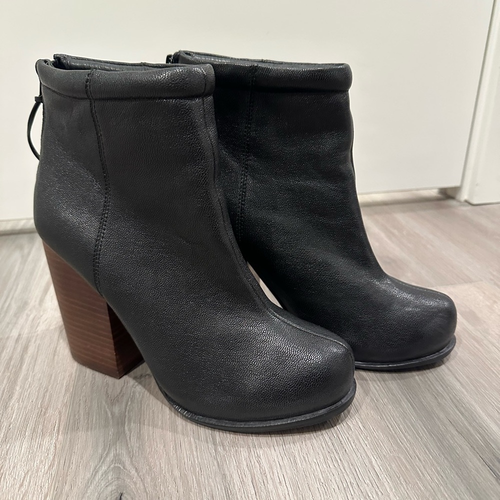 Jeffrey Campbell Black Leather Ankle Boots